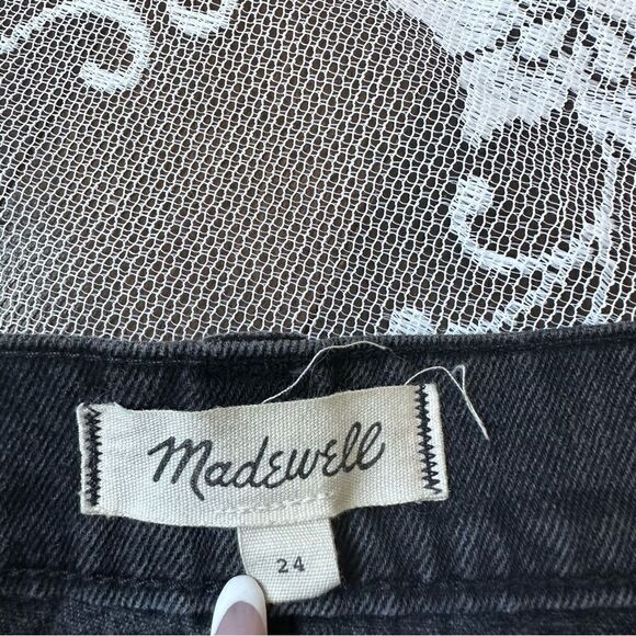 Madewell Rigid Denim A-Line Mini Skirt in Lunar Wash ( Black ) Sz 24 - Picture 8 of 13
